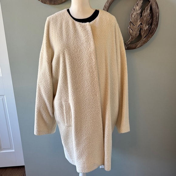 Eileen Fisher  Fischer Project Cream oversized Textured Coat size XL - Picture 4 of 9